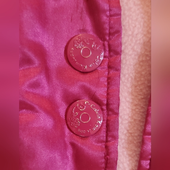 CALVIN KLEIN Y2K PUFFER BOMBER JACKET SATIN FUCHSIA L - Picture 5 of 6